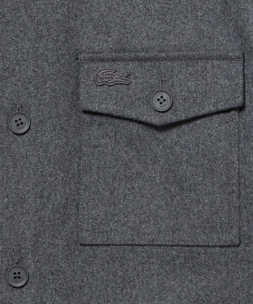 LACOSTE(ラコステ)の「ウールブレンドメルトン スタンドカラーシャツブルゾン(シャツ/ブラウス・メンズ・チャコールグレー/グレー/ブラック・40/38/39/41)」の12枚目の写真