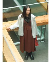 Samansa Mos2 blue | 胸レースキャミワンピース(ワンピース)