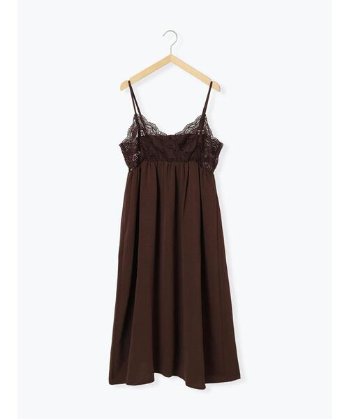Samansa Mos2 blue（サマンサモスモスブルー）の「胸レースキャミワンピース（ワンピース・レディース・ブラウン/オフホワイト/ブラック・F）」の9枚目の写真