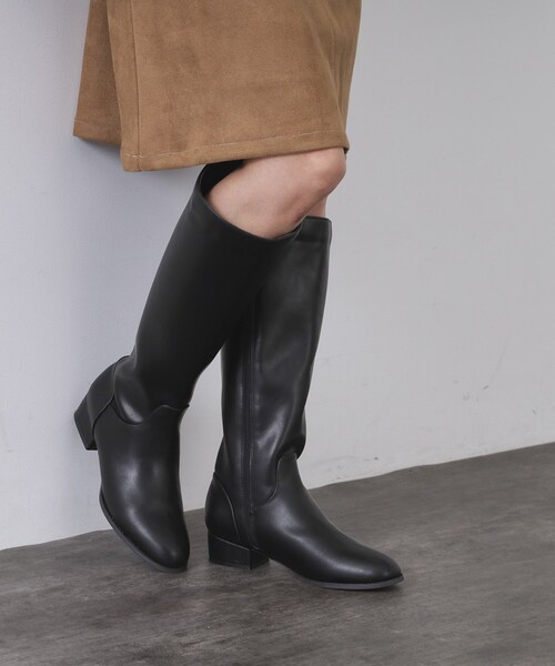 OPAQUE.CLIP（オペークドットクリップ）の「レザー調ロングブーツ（ブーツ・レディース・ブラック・03/02）」の2枚目の写真