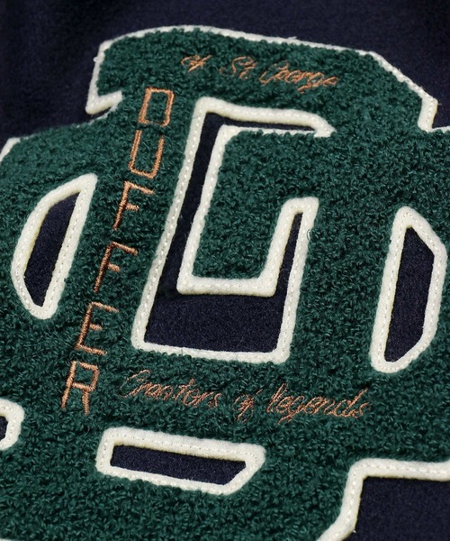 The DUFFER of ST.GEORGE（ザダファーオブセントジョージ）の「VARSITY JACKET：バーシティジャケット スタジャン（スタジャン・メンズ・バーガンディー/ネイビー・SMALL/MEDIUM/LARGE/X-LARGE）」の18枚目の写真