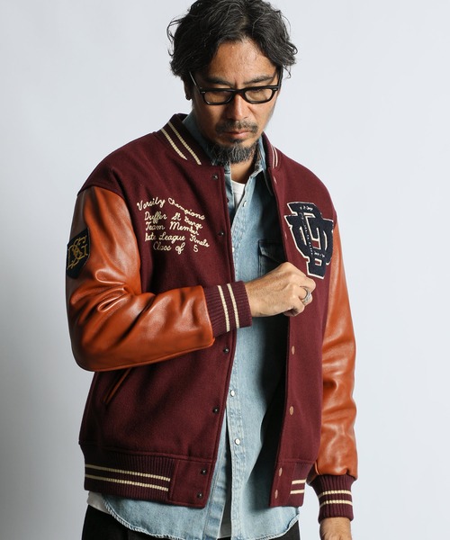 セール】VARSITY JACKET：バーシティジャケット スタジャン