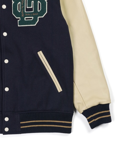 The DUFFER of ST.GEORGE（ザダファーオブセントジョージ）の「VARSITY JACKET：バーシティジャケット スタジャン（スタジャン・メンズ・バーガンディー/ネイビー・SMALL/MEDIUM/LARGE/X-LARGE）」の16枚目の写真