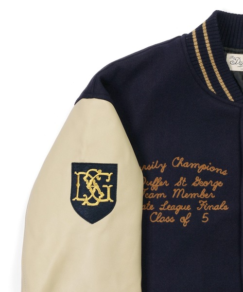 The DUFFER of ST.GEORGE（ザダファーオブセントジョージ）の「VARSITY JACKET：バーシティジャケット スタジャン（スタジャン・メンズ・バーガンディー/ネイビー・SMALL/MEDIUM/LARGE/X-LARGE）」の15枚目の写真