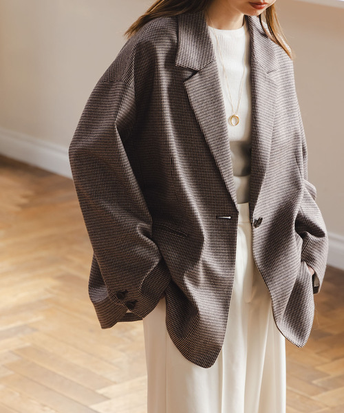 追加》オーバーサイズチェックジャケット（テーラードジャケット