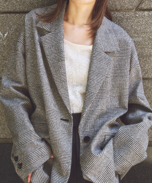 追加》オーバーサイズチェックジャケット（テーラードジャケット