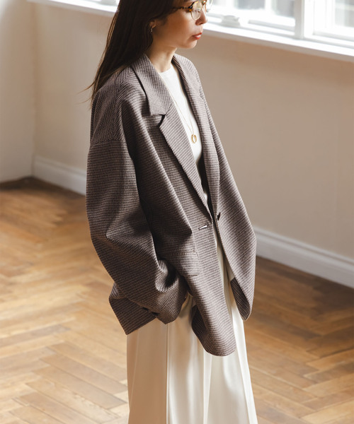追加》オーバーサイズチェックジャケット（テーラードジャケット