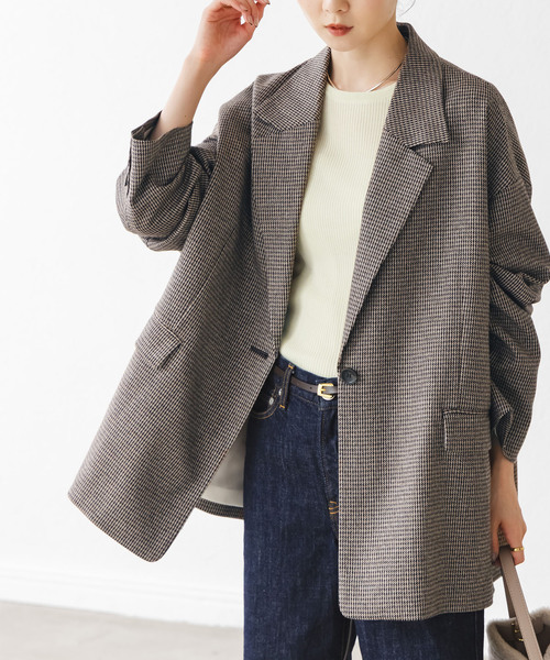 追加》オーバーサイズチェックジャケット（テーラードジャケット