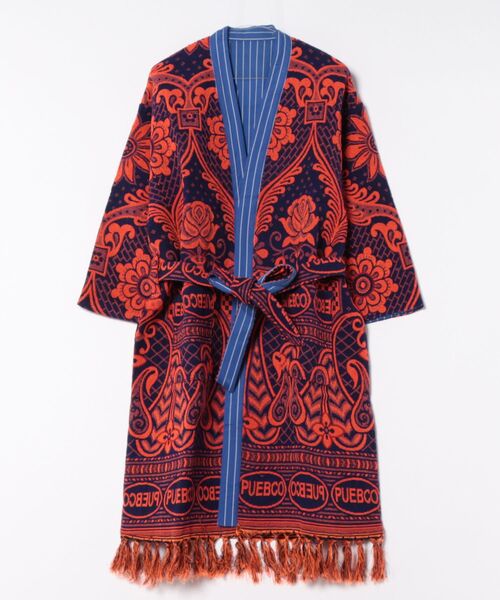 PUEBCO（プエブコ）の「RUG FABRIC REVERSIBLE GOWN Navy Blue（ガウン/バスローブ・メンズ・ブルー系その他・ONE SIZE）」の4枚目の写真