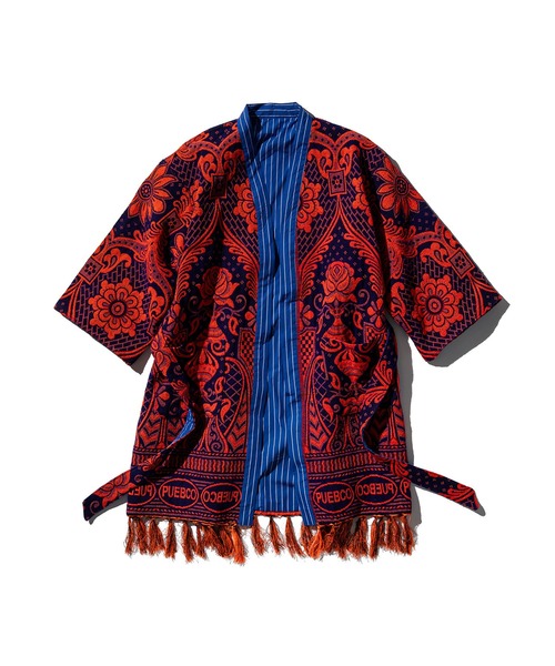 PUEBCO（プエブコ）の「RUG FABRIC REVERSIBLE GOWN Navy Blue（ガウン/バスローブ・メンズ・ブルー系その他・ONE SIZE）」の7枚目の写真