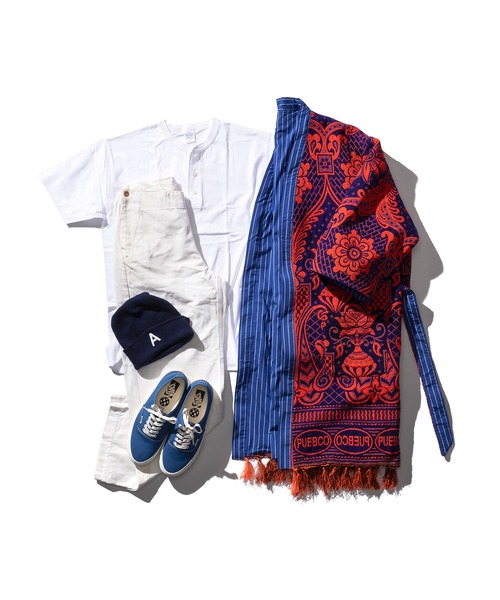 PUEBCO（プエブコ）の「RUG FABRIC REVERSIBLE GOWN Navy Blue（ガウン/バスローブ・メンズ・ブルー系その他・ONE SIZE）」の3枚目の写真