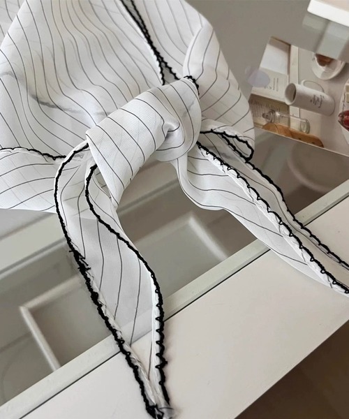 Vini（ヴィニ）の「ヘア スカーフ（バンダナ/スカーフ・レディース・ホワイト/ホワイト系その他/ブラック/ブルー・ONESIZE）」の2枚目の写真