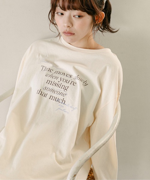 PILIT（ピリット）の「レタリング　ロゴロンTee（Tシャツ/カットソー・レディース・アイボリー/オートミール/イエロー系その他・MEDIUM）」の2枚目の写真