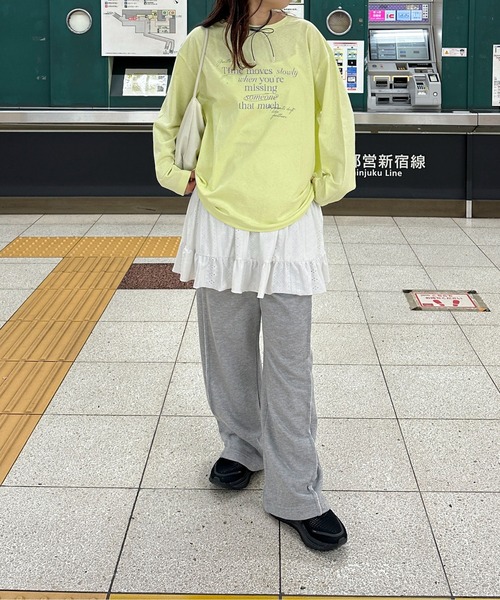 PILIT（ピリット）の「レタリング　ロゴロンTee（Tシャツ/カットソー・レディース・アイボリー/オートミール/イエロー系その他・MEDIUM）」の7枚目の写真