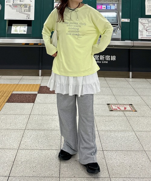 PILIT（ピリット）の「レタリング　ロゴロンTee（Tシャツ/カットソー・レディース・アイボリー/オートミール/イエロー系その他・MEDIUM）」の9枚目の写真