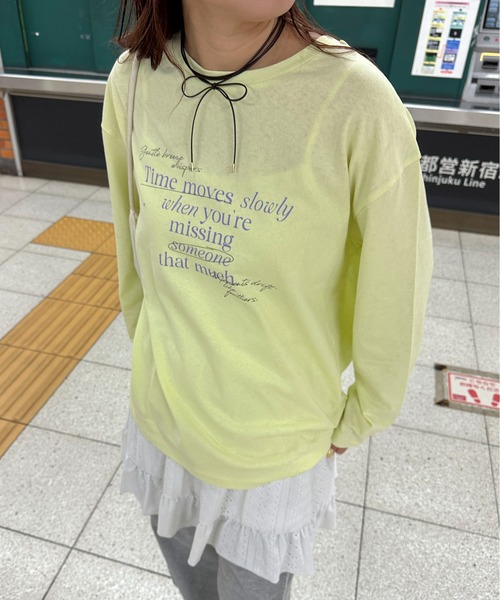 PILIT（ピリット）の「レタリング　ロゴロンTee（Tシャツ/カットソー・レディース・アイボリー/オートミール/イエロー系その他・MEDIUM）」の13枚目の写真