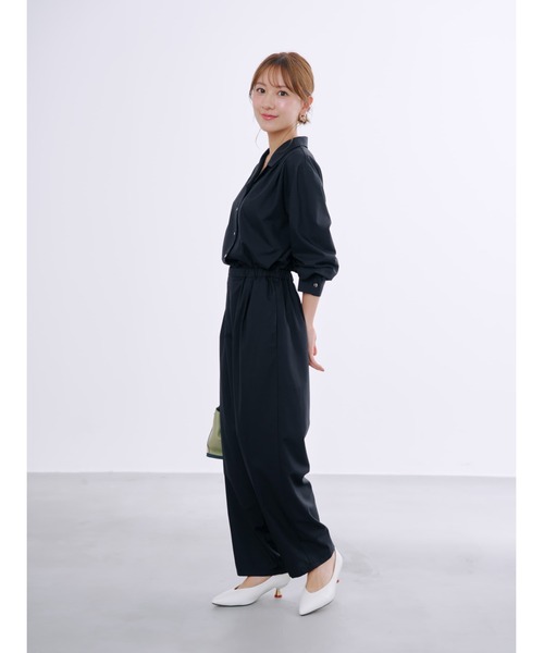 COHINA(コヒナ)の「セミドッキングテーパードオールインワン 【低身長・小柄女性】(つなぎ/オールインワン・レディース・ベージュ/ネイビー・SHORT/REGULAR)」の8枚目の写真