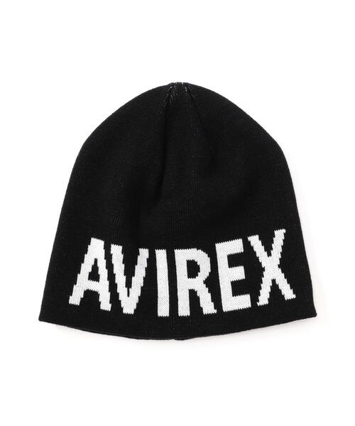 直営店限定》AVIREX LOGO BEANIE/ロゴ ビーニー/ニットキャップ