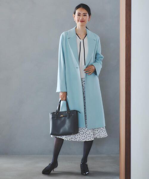 Reflect（リフレクト）の「【秋映え／なめらかな着心地】バイカラーボウタイ付きニット（ニット/セーター・レディース・グレー系その他5/ホワイト系7/ブルーグリーン/ブラック系4/パープル系1・11/09/07/05/15 /13）」の7枚目の写真