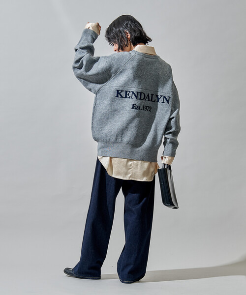 FREAK'S STORE(フリークスストア)の「ブラシ刺繍 ラグランニット/ スウェットライクニット(ニット/セーター・レディース・ライトグレー/グリーン/ネイビー・フリ-)」の10枚目の写真