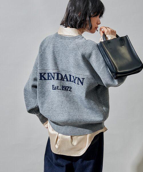 FREAK'S STORE(フリークスストア)の「ブラシ刺繍 ラグランニット/ スウェットライクニット(ニット/セーター・レディース・ライトグレー/グリーン/ネイビー・フリ-)」の4枚目の写真