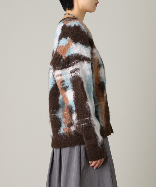 forget-me-nots(フォーゲットミーノッツ)の「Forget-me-nots Mohair Marble Cardigan FMN-25AW-KN-003(カーディガン/ボレロ・レディース・ブラウン/オリーブ・FREE)」の3枚目の写真