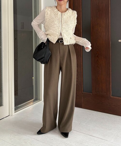 CAPRICIEUX LE'MAGE（カプリシューレマージュ）の「ハンドニットベスト（ニット/セーター・レディース・ブラック/ブラウン/ホワイト系その他・FREE）」の6枚目の写真