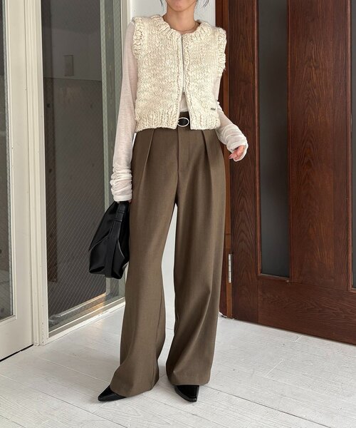 CAPRICIEUX LE'MAGE（カプリシューレマージュ）の「ハンドニットベスト（ニット/セーター・レディース・ブラック/ブラウン/ホワイト系その他・FREE）」の10枚目の写真