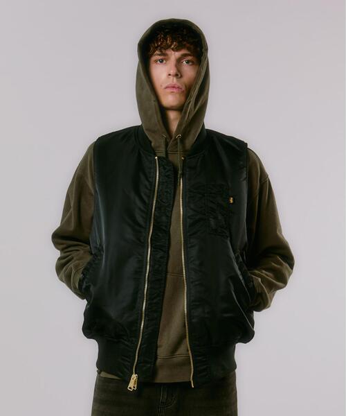 Alpha Industries(アルファインダストリーズ)の「Alpha Industries/アルファ インダストリーズ/MA-1 FLIGHT VEST/エムエーワン フライトベスト(MA-1・メンズ・グレー系その他3/グレー系その他6/ブラック・L/M/S/XL/XS)」の4枚目の写真