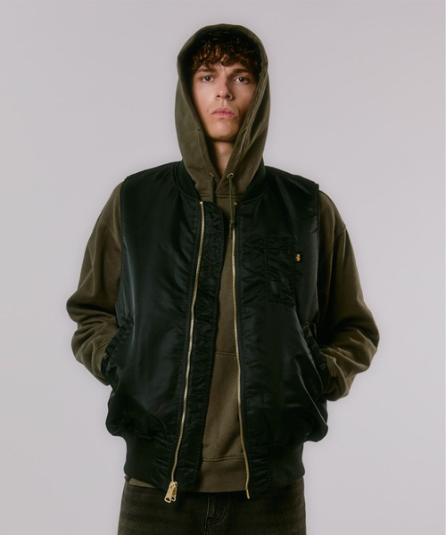 Alpha Industries(アルファインダストリーズ)の「Alpha Industries/アルファ インダストリーズ/MA-1 FLIGHT VEST/エムエーワン フライトベスト(MA-1・メンズ・グレー系その他3/グレー系その他6/ブラック・L/M/S/XL/XS)」の2枚目の写真