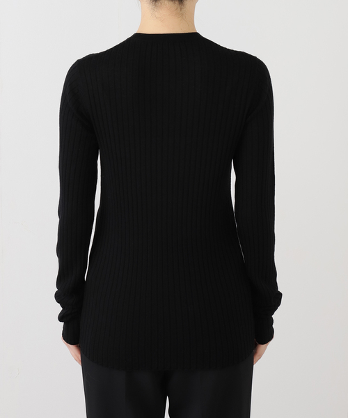 AP STUDIO（エーピーストゥディオ）の「ウールシルクワイドリブニット（ニット/セーター・レディース・チャコールグレー/ブラック/チョコ・FREE）」の19枚目の写真