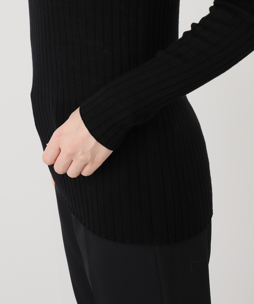 AP STUDIO（エーピーストゥディオ）の「ウールシルクワイドリブニット（ニット/セーター・レディース・チャコールグレー/ブラック/チョコ・FREE）」の22枚目の写真