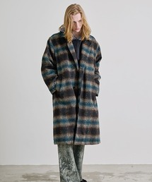 Revo.（レボ）の「Revo. オーバーサイズ シャギーチェック ダブルブレスト ロングコート（チェスターコート）」