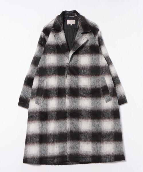 Revo.（レボ）の「Revo. オーバーサイズ シャギーチェック ダブルブレスト ロングコート（チェスターコート・メンズ・ブラック/ホワイト/レッド・2/1）」の14枚目の写真
