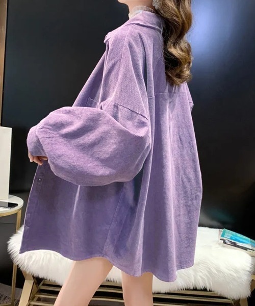 Kuroba（クロバ）の「コーデュロイオーバーサイズシャツ（シャツ/ブラウス・レディース・パープル/ブラック/ベージュ・LL/L/M）」の3枚目の写真