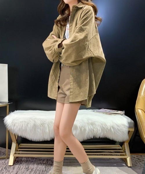 Kuroba（クロバ）の「コーデュロイオーバーサイズシャツ（シャツ/ブラウス・レディース・パープル/ブラック/ベージュ・LL/L/M）」の11枚目の写真
