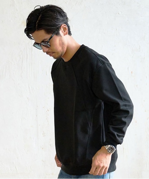 BENUSTA(ベヌスタ)の「『BENUSTA/ベヌスタ』リブ切り替えトレーナー【GC】(スウェット・メンズ・ベージュ/グレー/ブラック・3L/XL)」の5枚目の写真