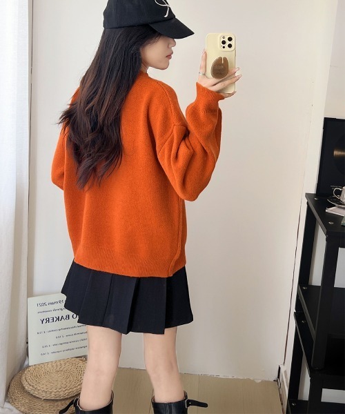 Miniministore（ミニミニストア）の「セーター レディース リボン柄 韓国風（ニット/セーター・レディース・ブラック/グレー/レッド/オレンジ/アイボリー/ライトベージュ・FREE）」の14枚目の写真
