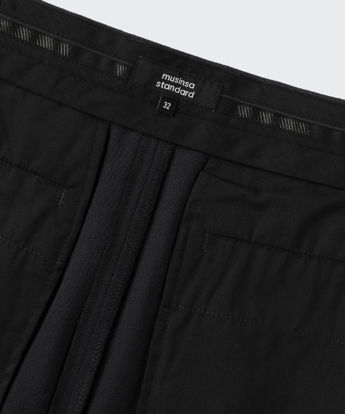MUSINSA STANDARD（ムシンサスタンダード）の「クールタッチヒドンバンディングハーフスラックス[ブラック]（スラックス・メンズ・その他・33/26/27/28/29/42/36/34/32/30/31/40/38）」の7枚目の写真