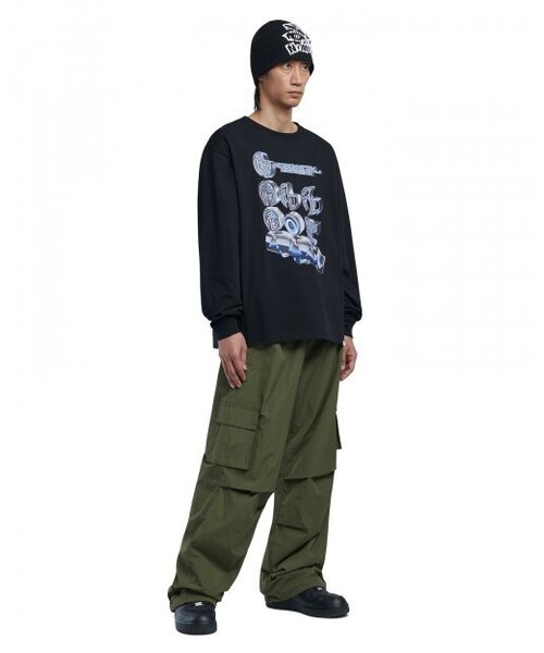NOMANUAL（NOMANUAL）の「N.S.C PARACHUTE PANTS - KHAKI（スウェットパンツ・レディース・その他・X-SMALL/SMALL/MEDIUM/LARGE）」の3枚目の写真