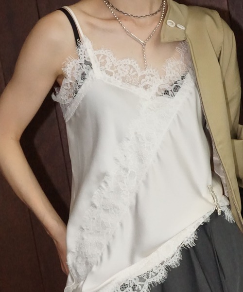 chuclla(チュクラ)の「レーストリムサテンキャミソール chw26s006(キャミソール・レディース・ブラック/ホワイト/ブラウン・FREE)」の9枚目の写真