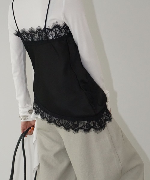 レーストリムサテンキャミソール chw26s006-ファッション通販サイト