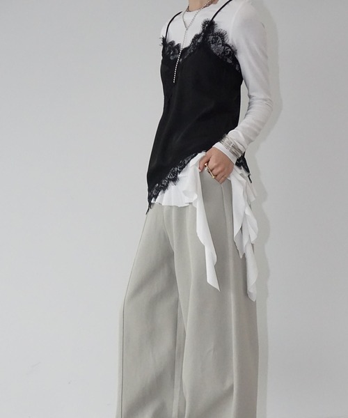 chuclla(チュクラ)の「レーストリムサテンキャミソール chw26s006(キャミソール・レディース・ブラック/ホワイト/ブラウン・FREE)」の12枚目の写真