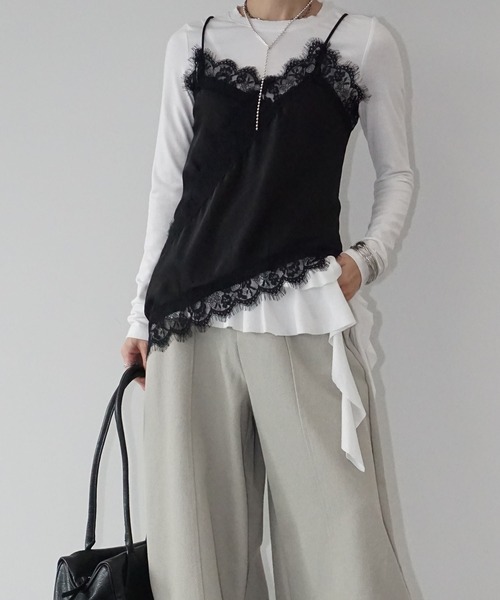 chuclla(チュクラ)の「レーストリムサテンキャミソール chw26s006(キャミソール・レディース・ブラック/ホワイト/ブラウン・FREE)」の14枚目の写真