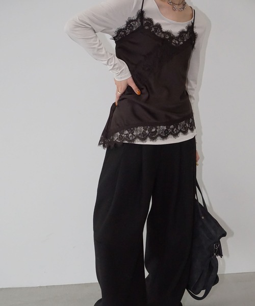 chuclla(チュクラ)の「レーストリムサテンキャミソール chw26s006(キャミソール・レディース・ブラック/ホワイト/ブラウン・FREE)」の22枚目の写真