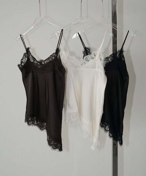 レーストリムサテンキャミソール chw26s006-ファッション通販サイト