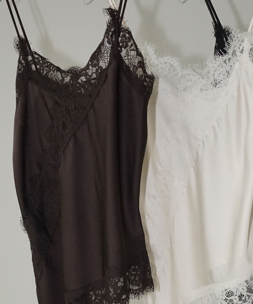 レーストリムサテンキャミソール chw26s006-ファッション通販サイト