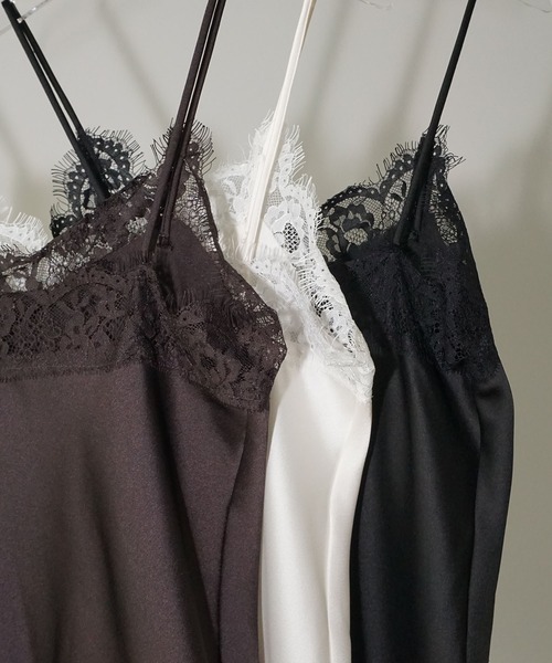 レーストリムサテンキャミソール chw26s006-ファッション通販サイト