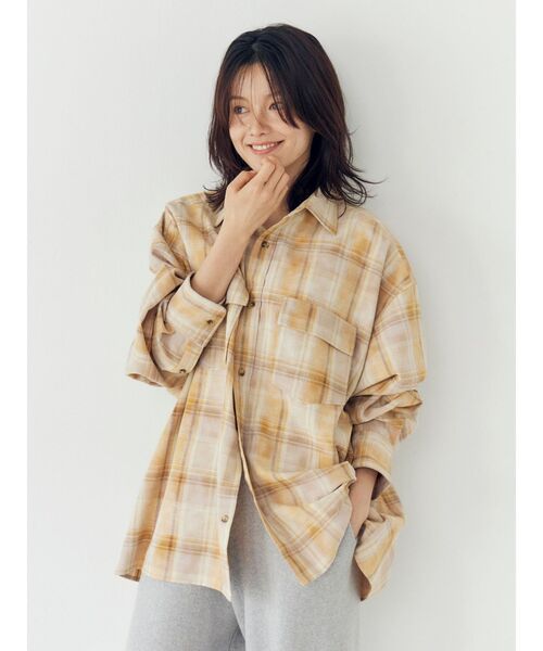 Ungrid（アングリッド）の「ブリーチチェックルーズシャツ（シャツ/ブラウス・レディース・ブルー/イエロー・FREE）」の3枚目の写真