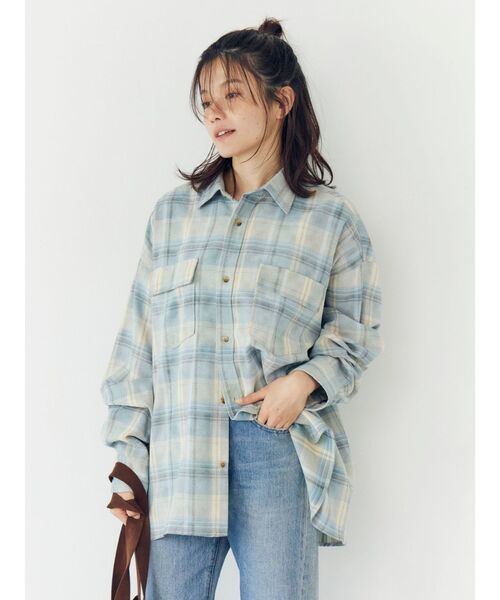 Ungrid（アングリッド）の「ブリーチチェックルーズシャツ（シャツ/ブラウス・レディース・ブルー/イエロー・FREE）」の8枚目の写真